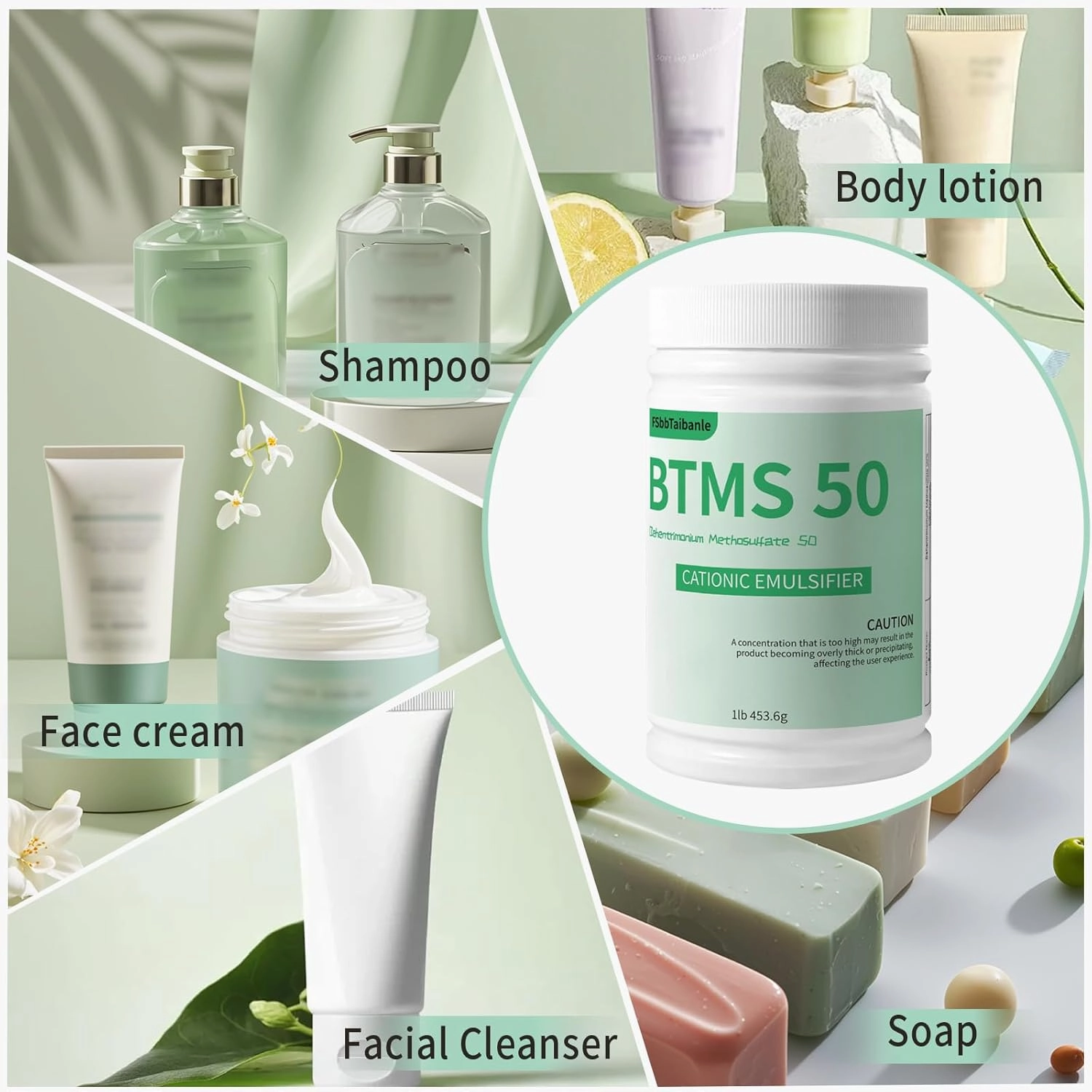 BTMS 50 Conditioning Emulsifier granules, 100% derived from plant-based，Ideal for Leave-in Conditioner, Lotions, Shampoos and More (16 oz)