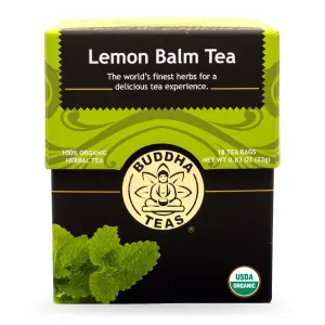 Buddha Teas Organic Lemon Balm Tea - OU Kosher, USDA Organic, CCOF Organic, 18 Count (Pack of 6)