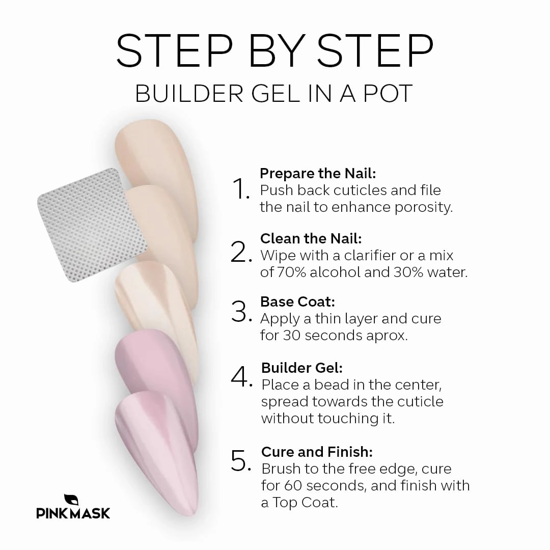 Builder Gel in a Pot 30g Cappuccino, Nail Extension/Strengthener in a Pot, Builder Gel for Nails, Sculpting Gel UV/LED Acrylic Manicure Nail Art Gel
