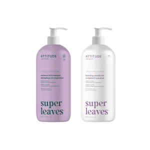 Bundle of ATTITUDE Moisture Rich Hair Shampoo and Conditioner, EWG Verified, Dermatologically Tested, Vegan, Quinoa and Jojoba, 32 Fl Oz