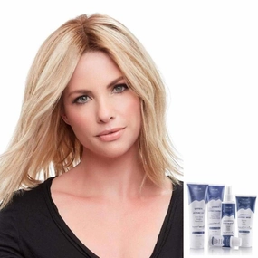 Bundle - 7: 12" Top Form French Exclusive Colors Human Hair Topper by Jon Renau, Christy's Wigs Q & A Booklet, BeautiMark Hydra Shampoo Conditioner Mask Protect Leave-In Spray Shine Serum - 24B18S8