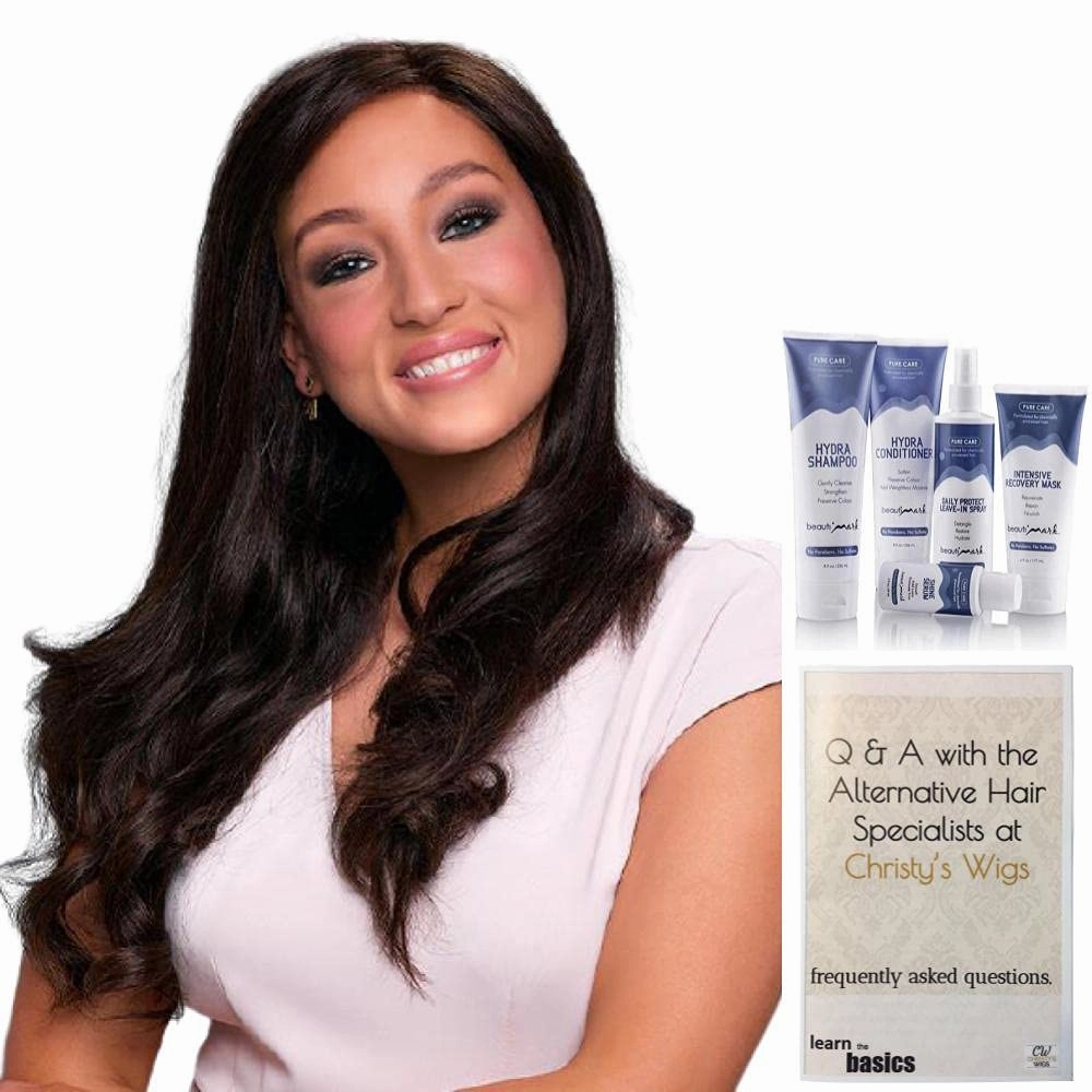 Bundle - 7 Items: Blake Lite Exclusive Human Hair by Jon Renau, Christy's Wigs Q & A Booklet, BeautiMark Hydra Shampoo Conditioner Mask Protect Leave-In Spray Shine Serum - Color: 14/26S10