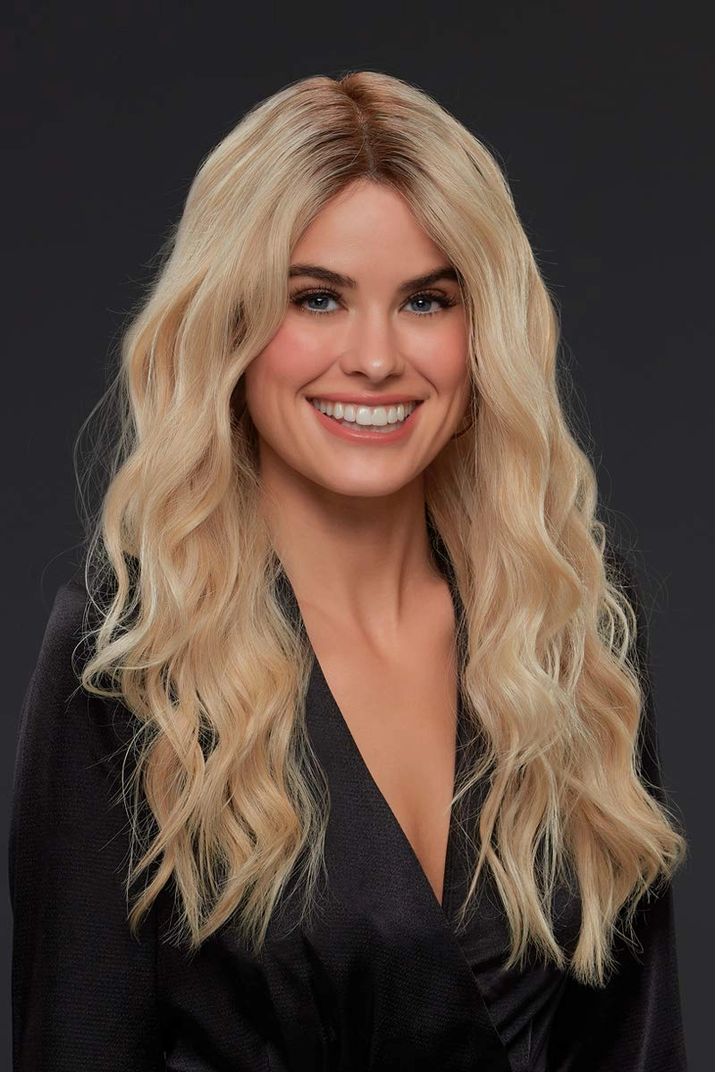 Bundle - 7 Items: Blake Petite Exclusive Remy Human Hair by Jon Renau, Christy's Wigs Q & A Booklet, BeautiMark Hydra Shampoo Conditioner Mask Protect Leave-In Spray Shine Serum - Color: 27T613S8
