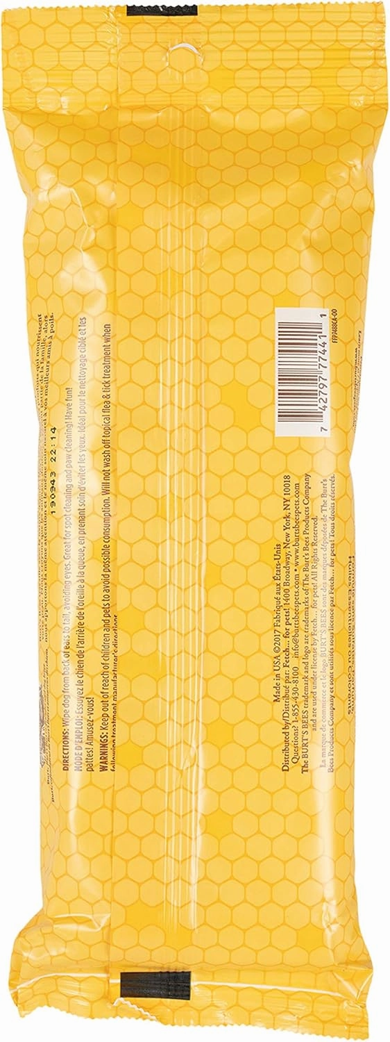 Burt's Bees for Pets Multipurpose Dog Wipes with with Honey, 3pk, 98% Natural Origin Formulas, Hypoallergenic Dog Wipes Cleaning, Dog Cleaning Wipes, Dog Wipes for Paws and Butt, epk50ct