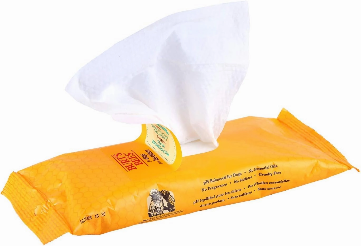 Burt's Bees for Pets Multipurpose Dog Wipes with with Honey, 3pk, 98% Natural Origin Formulas, Hypoallergenic Dog Wipes Cleaning, Dog Cleaning Wipes, Dog Wipes for Paws and Butt, epk50ct
