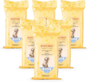 Burt's Bees for Pets Gentle Cleansing Puppy Wipes with Buttermilk, 6pk, 98% Natural Origin Formulas, Hypoallergenic Dog Wipes Cleaning, Dog Cleaning Wipes, Dog Wipes for Paws and Butt, 6pk, 100ct
