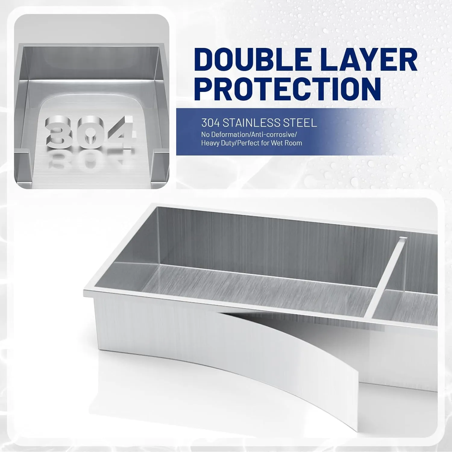 BWE 13" X 25" Stainless Steel Shower Niche, No Tile Needed Double Shelves Recessed Brushed Nickel Wall Niche, for Bathroom Storage,Over Mount Installation