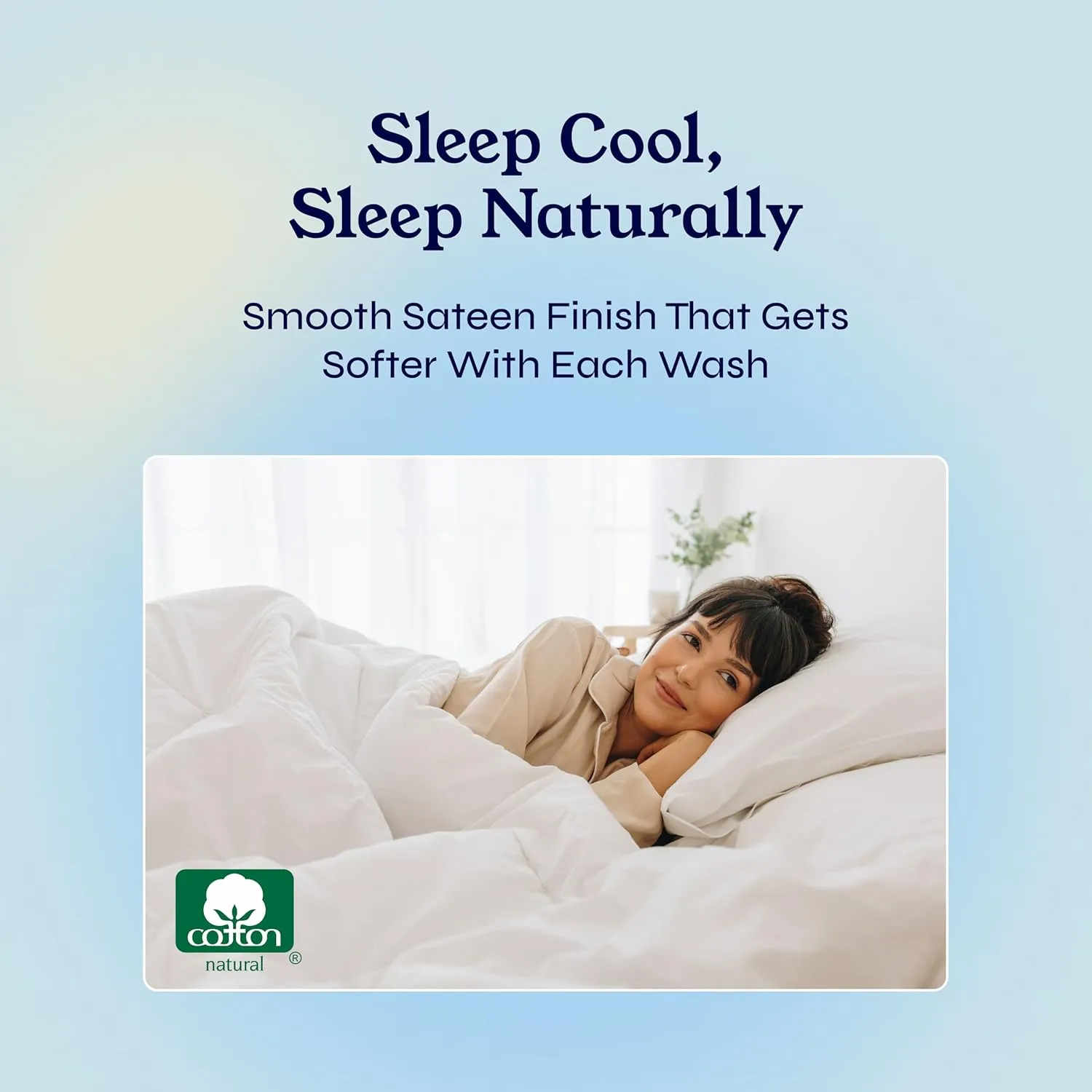 California Design Den Striped Full Size Bed Sheets Set - Soft 400 Thread Count Sateen, Natural 100% Cotton Sheets Set with Deep Pockets, Breathable, Cooling and Durable Bedding - Striped White