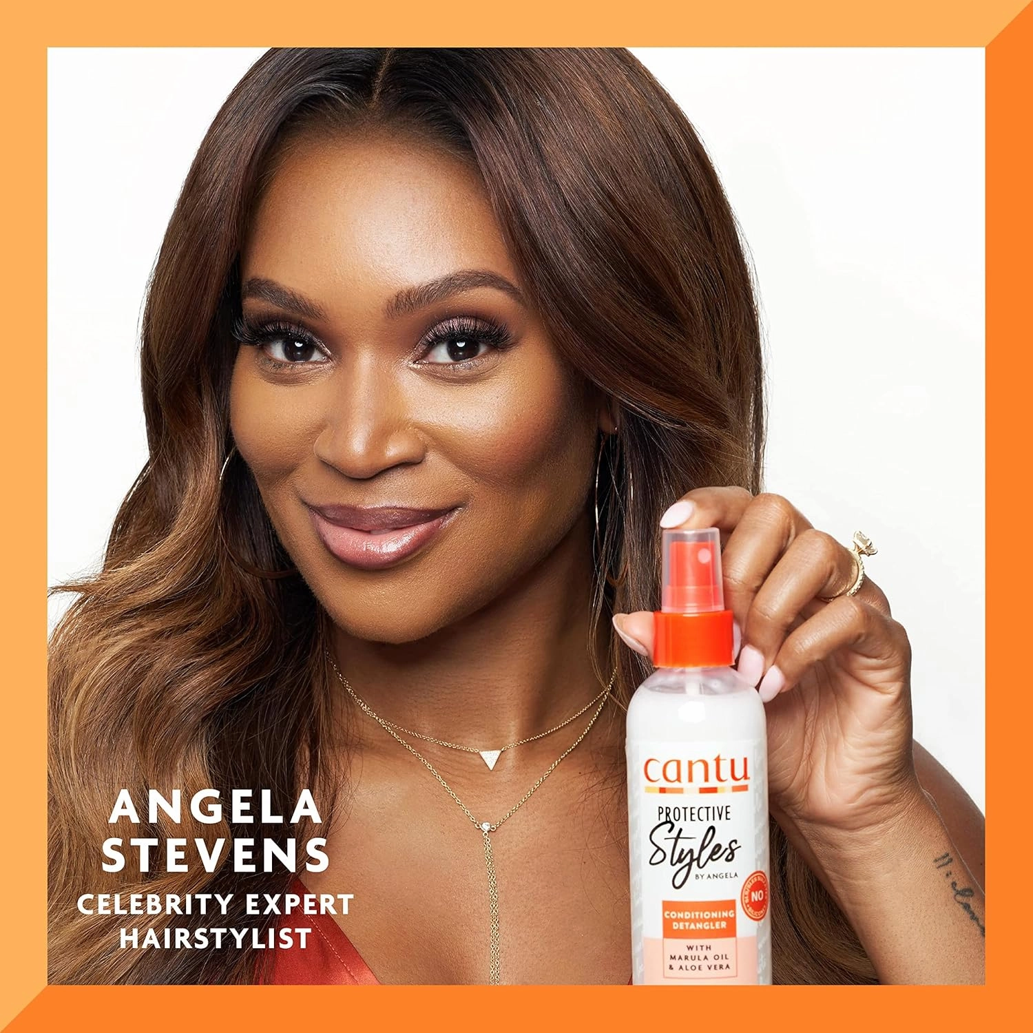 Cantu Protective Styles by Angela Conditioning Detangler with Marula Oil & Aloe Vera, 8 Ounce (Pack of 2)