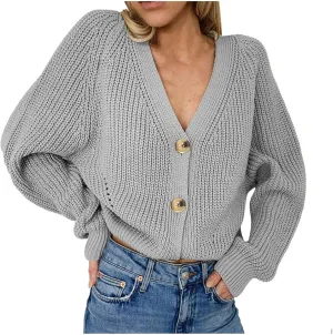 Cardigans for Women Loose Buttons Hollow Out Cardigan Sweater Autumn Open Front Knitted Sweater Women's 2024 Fall