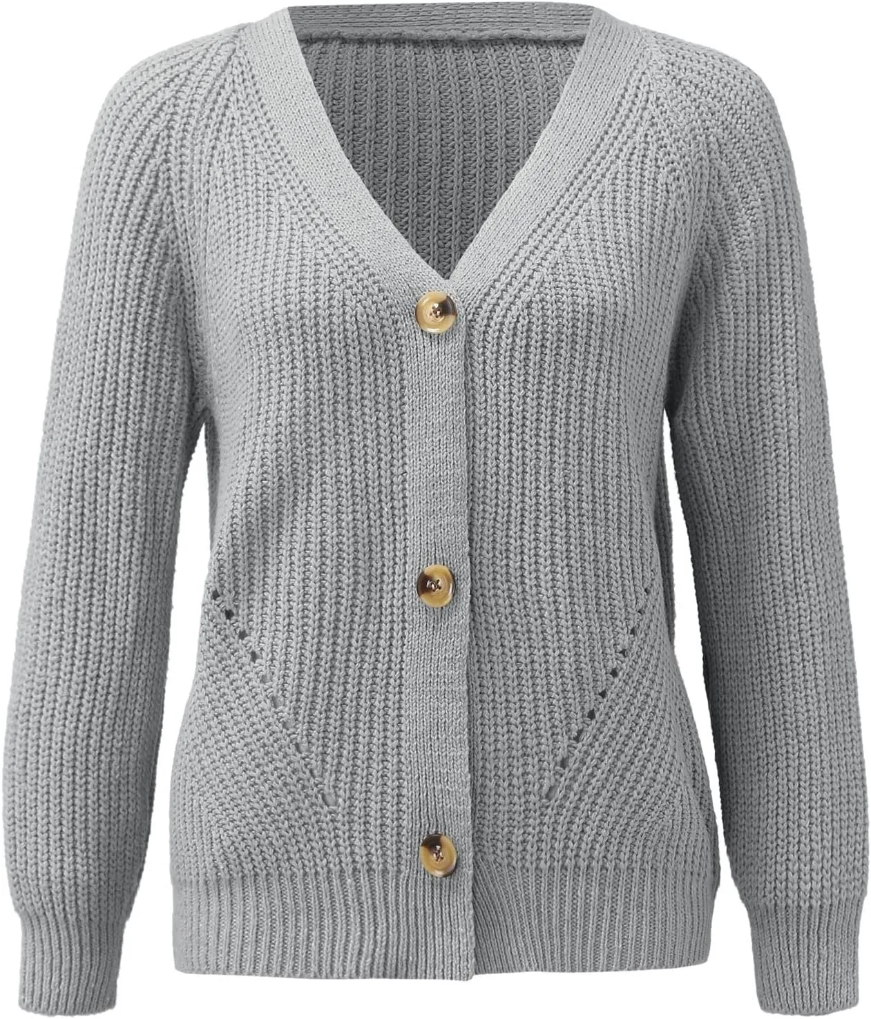 Cardigans for Women Loose Buttons Hollow Out Cardigan Sweater Autumn Open Front Knitted Sweater Women's 2024 Fall