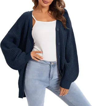 Cardigans for Women Loose Coat Button Down Long Sleeve Oversized Knit Cardigans Casual Soft Drape Fall Cardigan