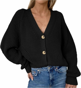 Cardigans for Women Loose Buttons Hollow Out Cardigan Sweater Autumn Open Front Knitted Sweater Women's 2024 Fall