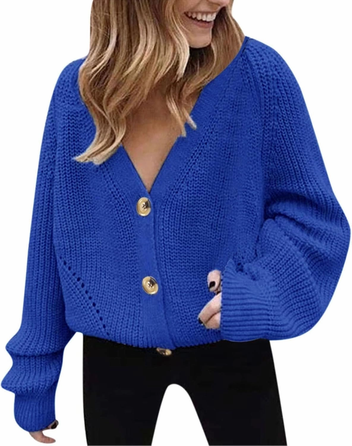 Cardigans for Women Loose Buttons Hollow Out Cardigan Sweater Autumn Open Front Knitted Sweater Women's 2024 Fall