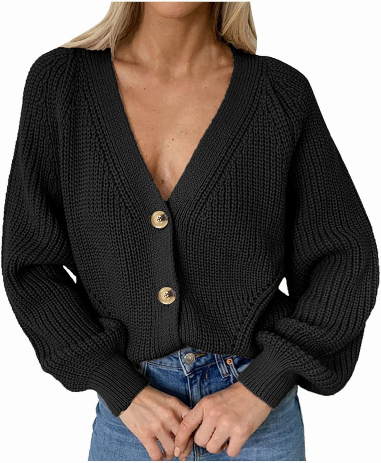 Cardigans for Women Loose Buttons Hollow Out Cardigan Sweater Autumn Open Front Knitted Sweater Women's 2024 Fall