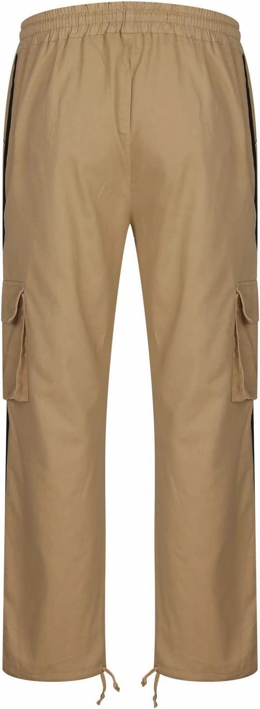 Cargo Pants for Men Relax Fit Elastic Waist Drawstring Pants Fishing Travel Outdoor Stretch Trousers with Pockets
