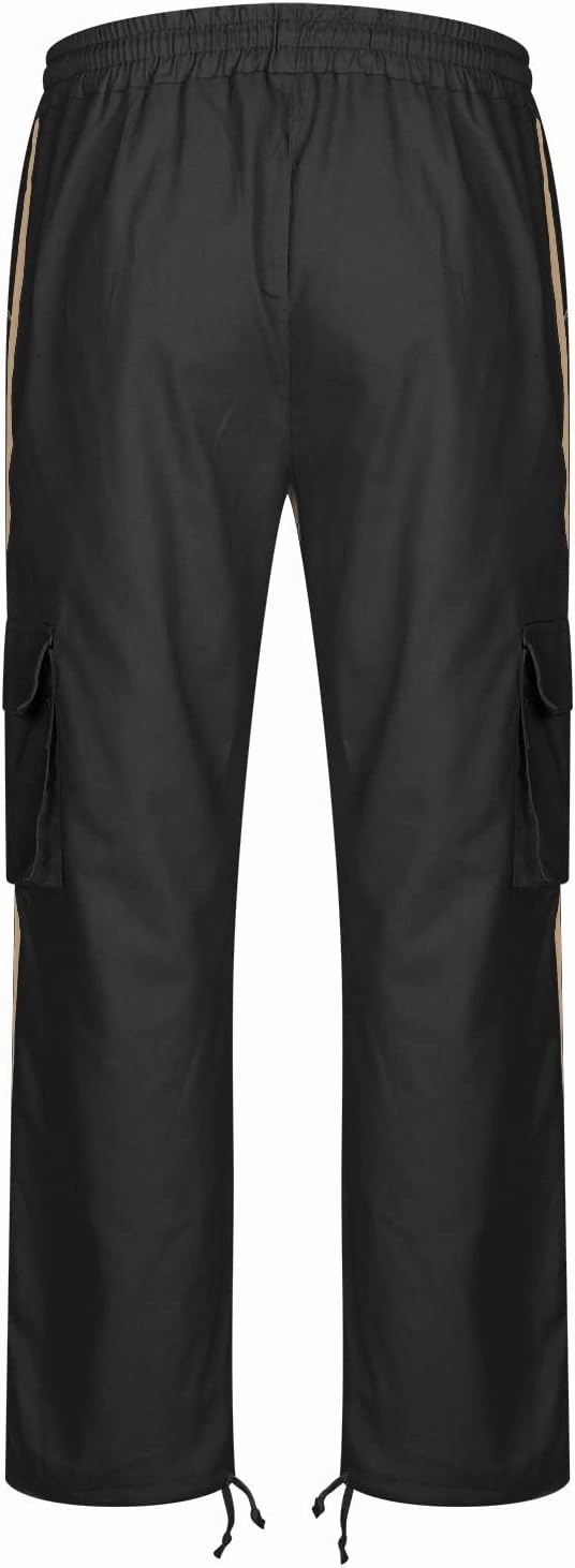 Cargo Pants for Men Relax Fit Elastic Waist Drawstring Pants Fishing Travel Outdoor Stretch Trousers with Pockets