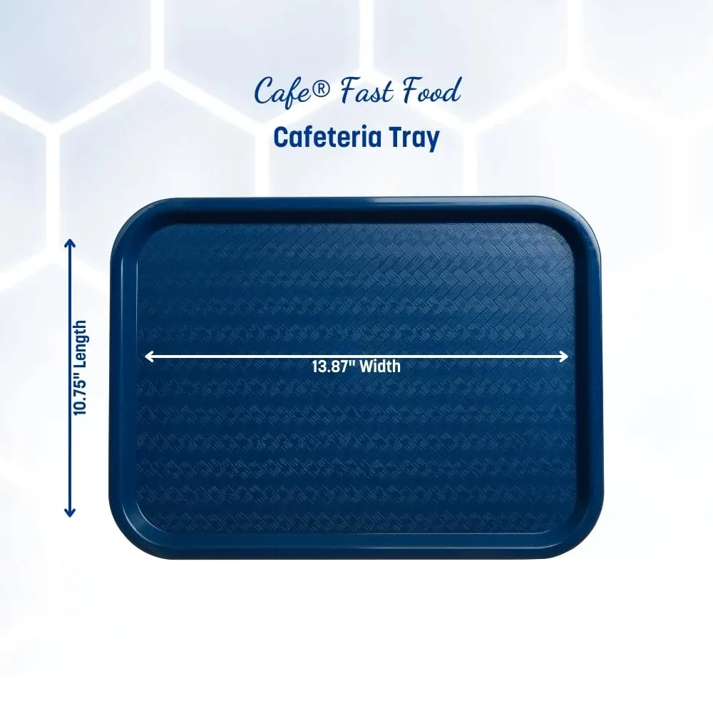 Carlisle FoodService Products CT101414 Café Standard Cafeteria / Fast Food Tray, 10" x 14", Blue (Pack of 24)
