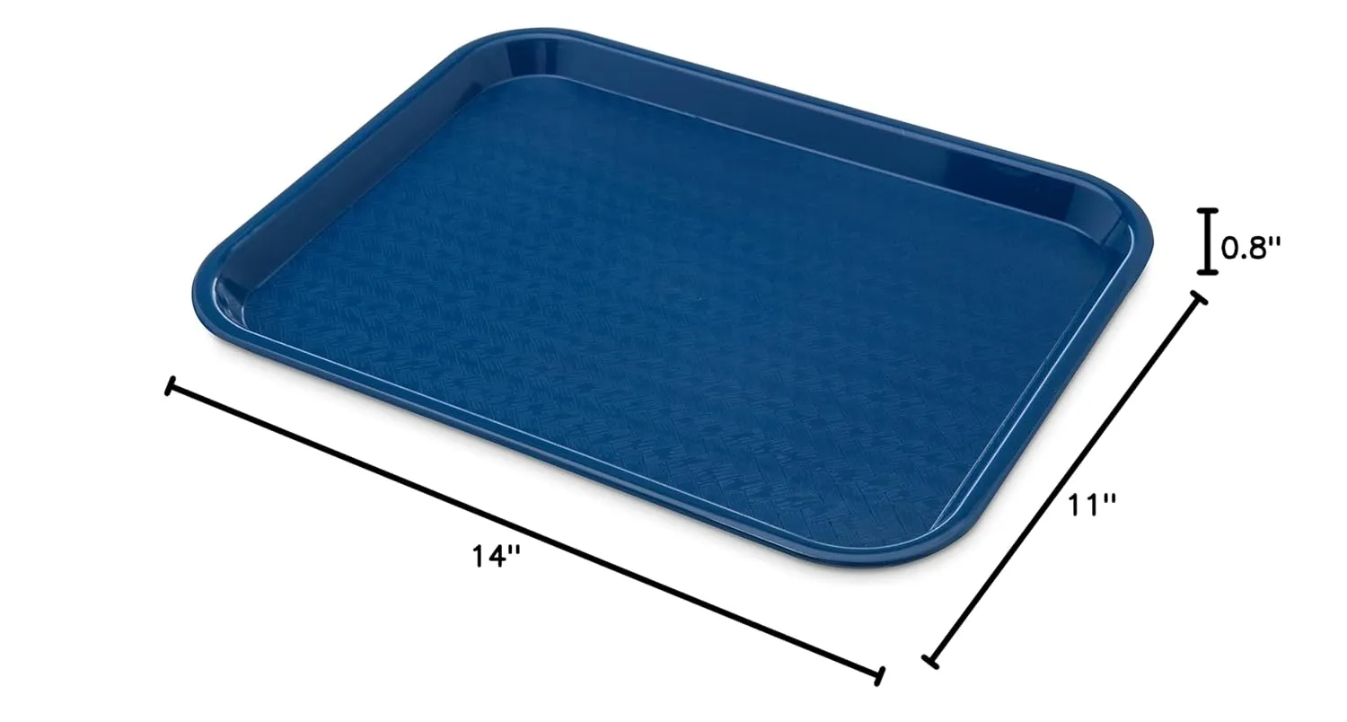Carlisle FoodService Products CT101414 Café Standard Cafeteria / Fast Food Tray, 10" x 14", Blue (Pack of 24)