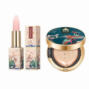 CATKIN 2Pcs Makeup Set Includes Moisturising Lip Balm C01 and BB Cream Air Cushion Foundation C01