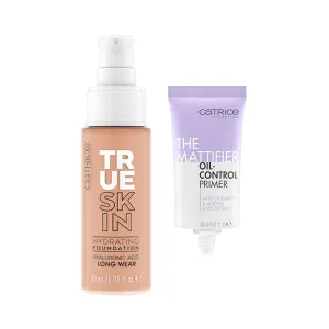 Catrice | True Skin Foundation 44 & The Mattifier Oil-Control Primer | Full Coverage Makeup | Vegan & Cruelty Free