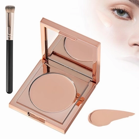 CC Undereye Corrector, Under Eye Corrector, CC Undereye Corrector and Brush, Under Eye Color Corrector for Dark Circles (#2 Medium- Tan Peach)