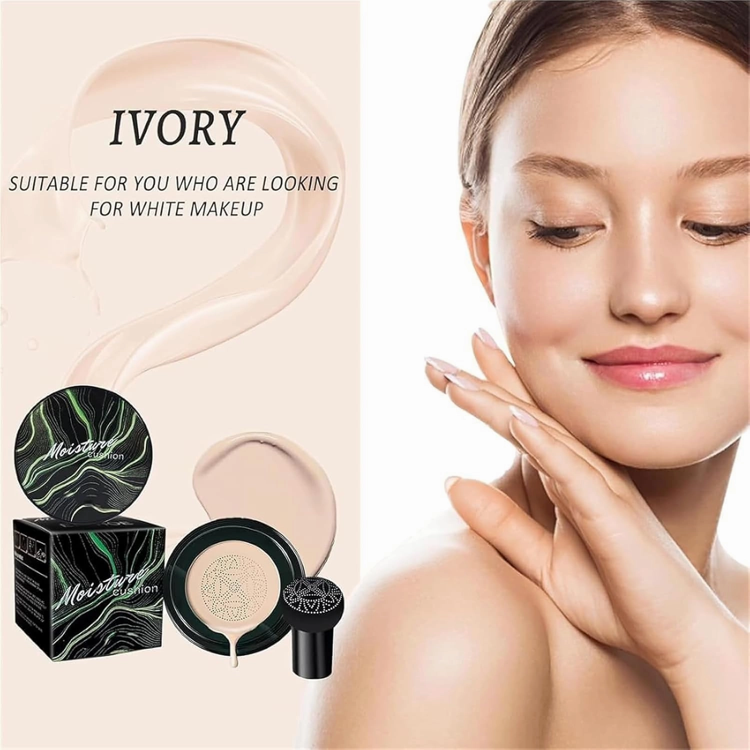 Cedar and Ash Makeup, Cedar and Ash Cc Cream, Mushroom Head Air Cushion Cc Cream, Lightweight Full Coverage Foundation, Hydrating & Natural Finish, Suitable for All Skin Types