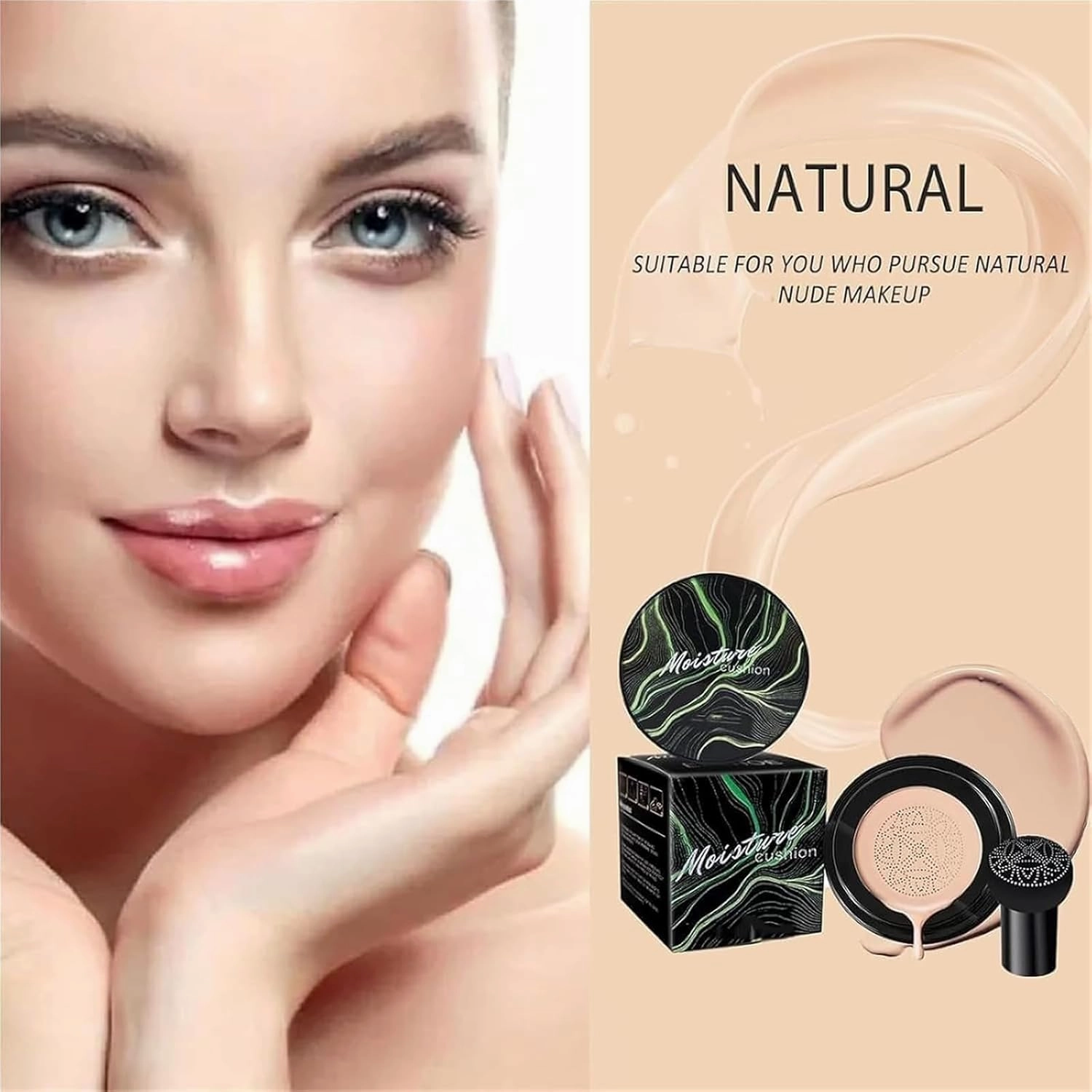 Cedar and Ash Makeup, Cedar and Ash Cc Cream, Mushroom Head Air Cushion Cc Cream, Lightweight Full Coverage Foundation, Hydrating & Natural Finish, Suitable for All Skin Types