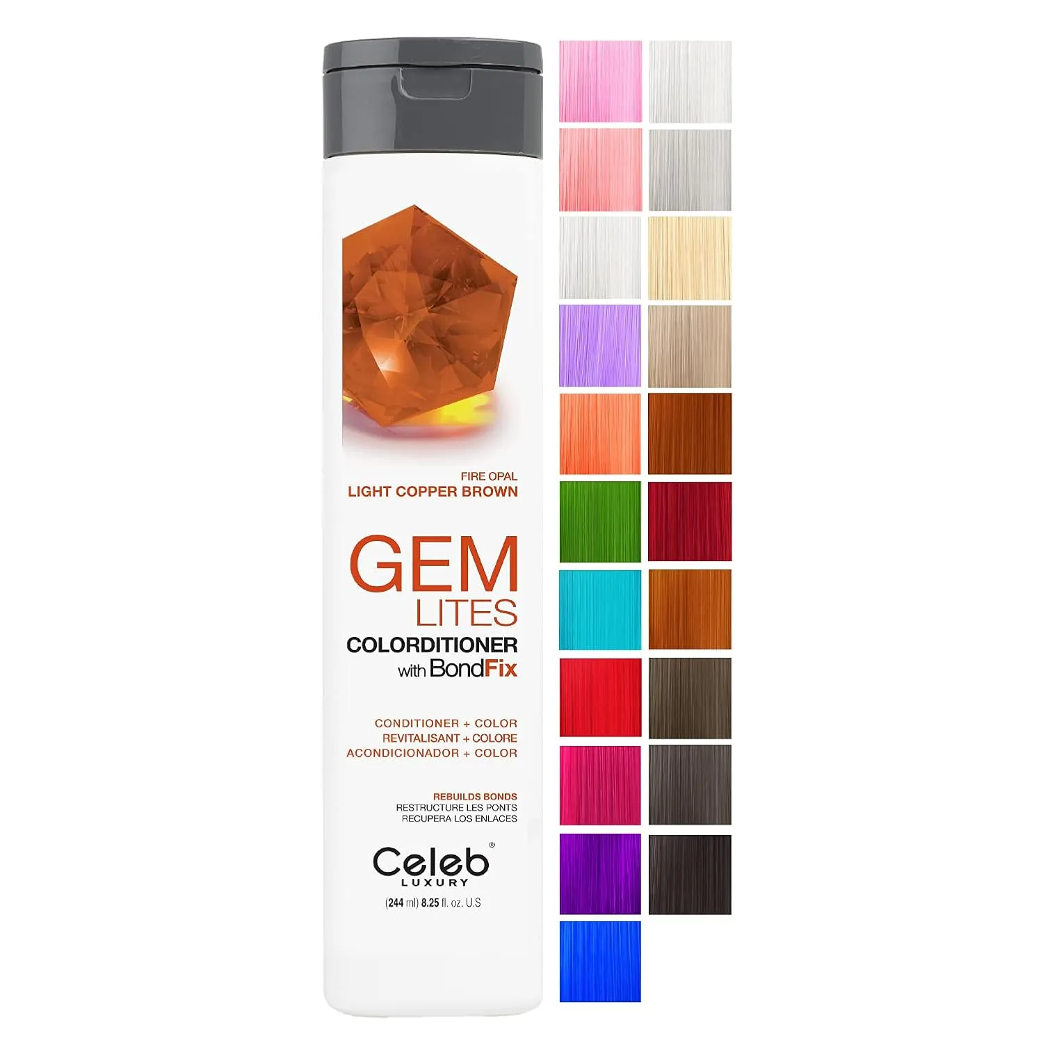 Celeb Luxury Color Depositing Conditioner - Color Refresher with Bondfix Bond Rebuilder, Viral and Gem Lites, Pairs with Colorwash