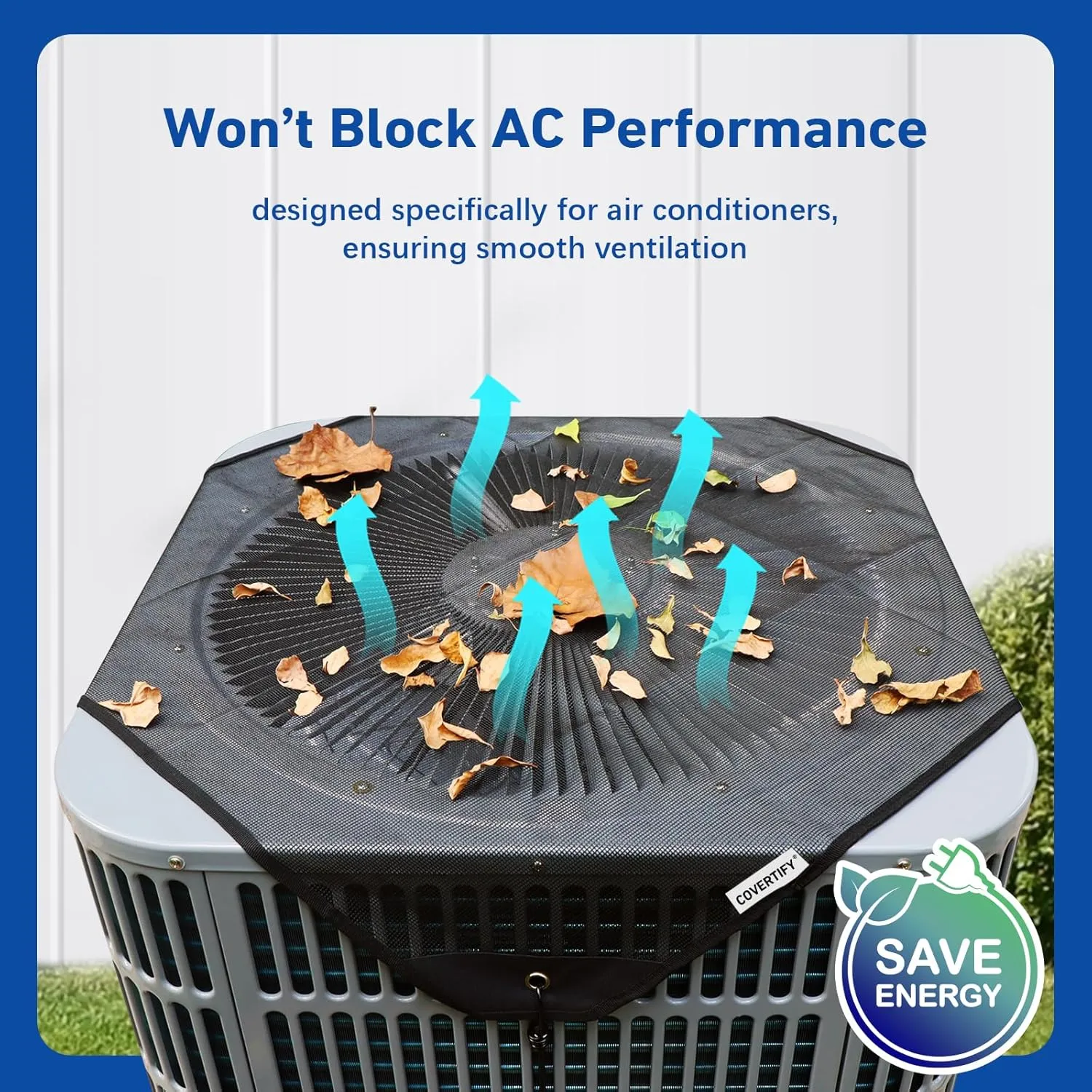 Central Air Conditioner Covers for Outside 36'' X 36'', Mesh AC Covers for Outside Unit, Breathable AC Conditioning Condenser Compressor Cover - Top Universal Defener for All Season