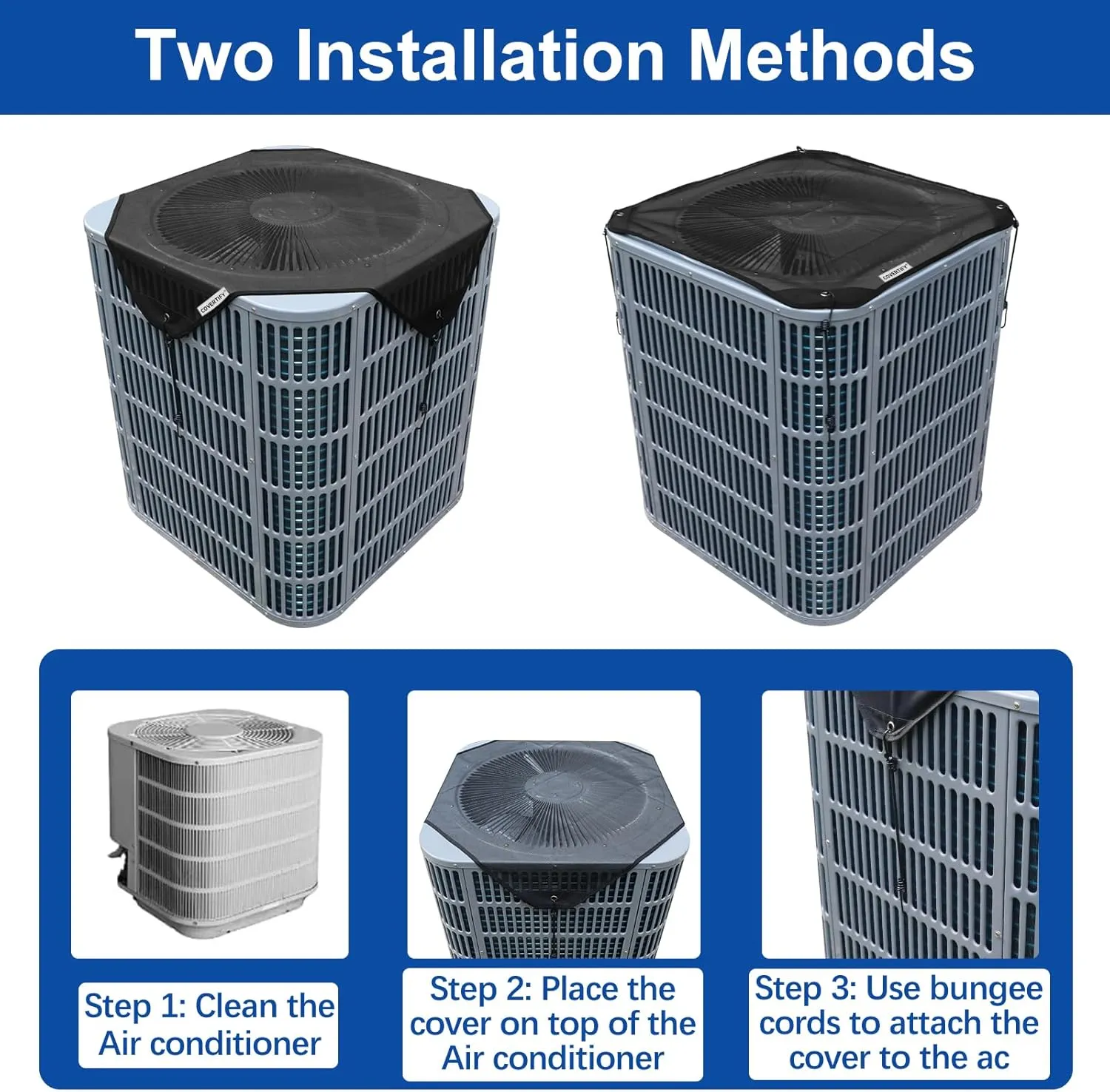 Central Air Conditioner Covers for Outside 36'' X 36'', Mesh AC Covers for Outside Unit, Breathable AC Conditioning Condenser Compressor Cover - Top Universal Defener for All Season