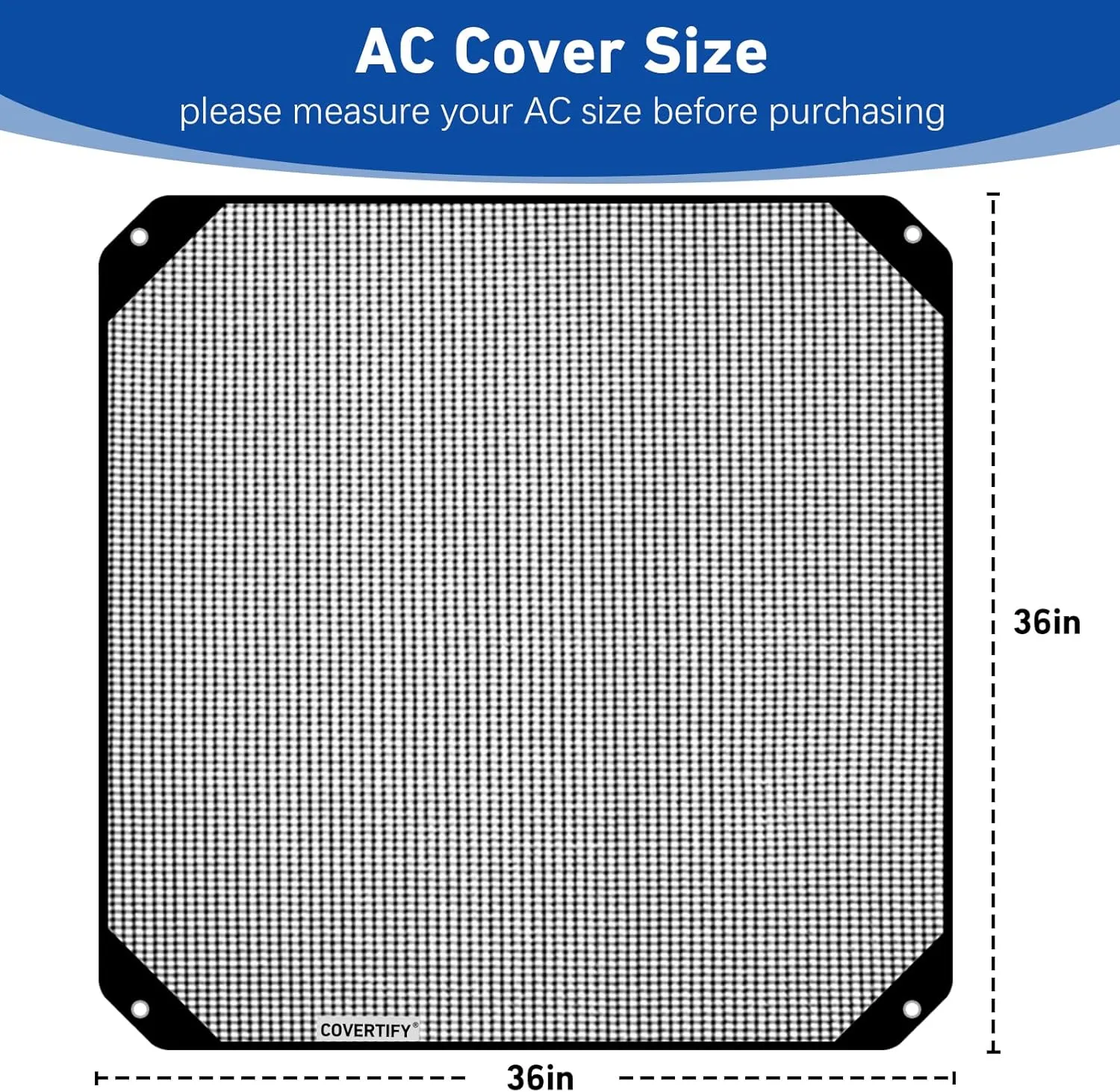 Central Air Conditioner Covers for Outside 36'' X 36'', Mesh AC Covers for Outside Unit, Breathable AC Conditioning Condenser Compressor Cover - Top Universal Defener for All Season