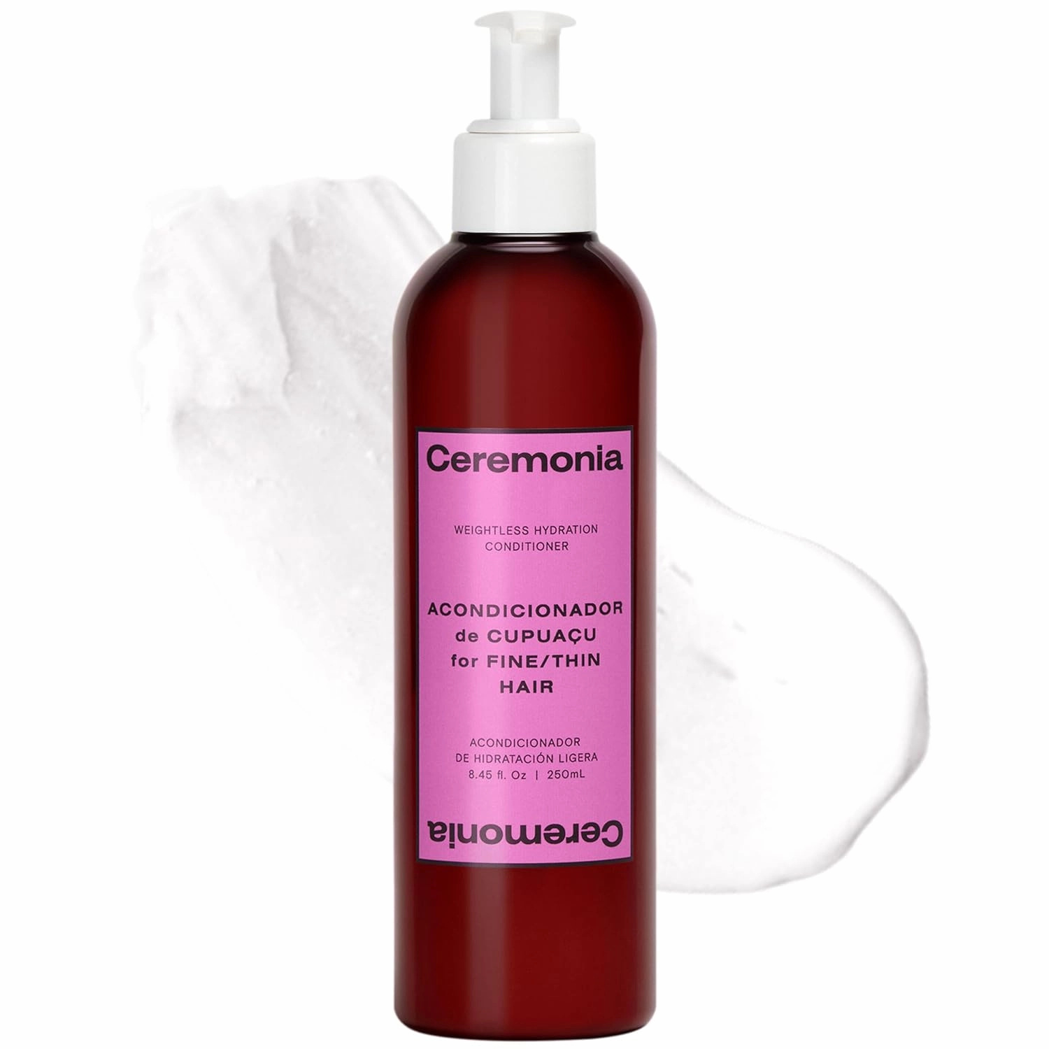 Ceremonia Weightless Hydration Conditioner with Vegan Keratin, Cupuaçu Butter & Castor Oil for Fine/Thin Hair, 8.45 Fl Oz | 250 mL