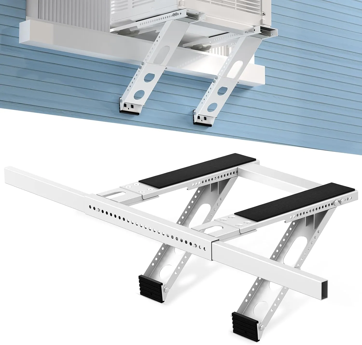 Cesluck No Drill Window AC Support Bracket: Adjustable Air Conditioner Support Bracket, Heavy Duty, Fits Single & Double-Hung Windows, Universal Units for 5000-24000 BTU, Up to 220 lbs