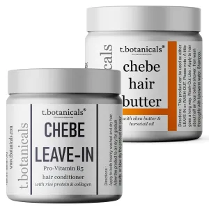 Chebe Butter and Leave In Conditioner Set for Lustrous Locks - Promote Longer, Stronger Hair Growth, Thickening and Eliminate Breakage with Infused Chebe Powder (Lavender, 8 oz each)