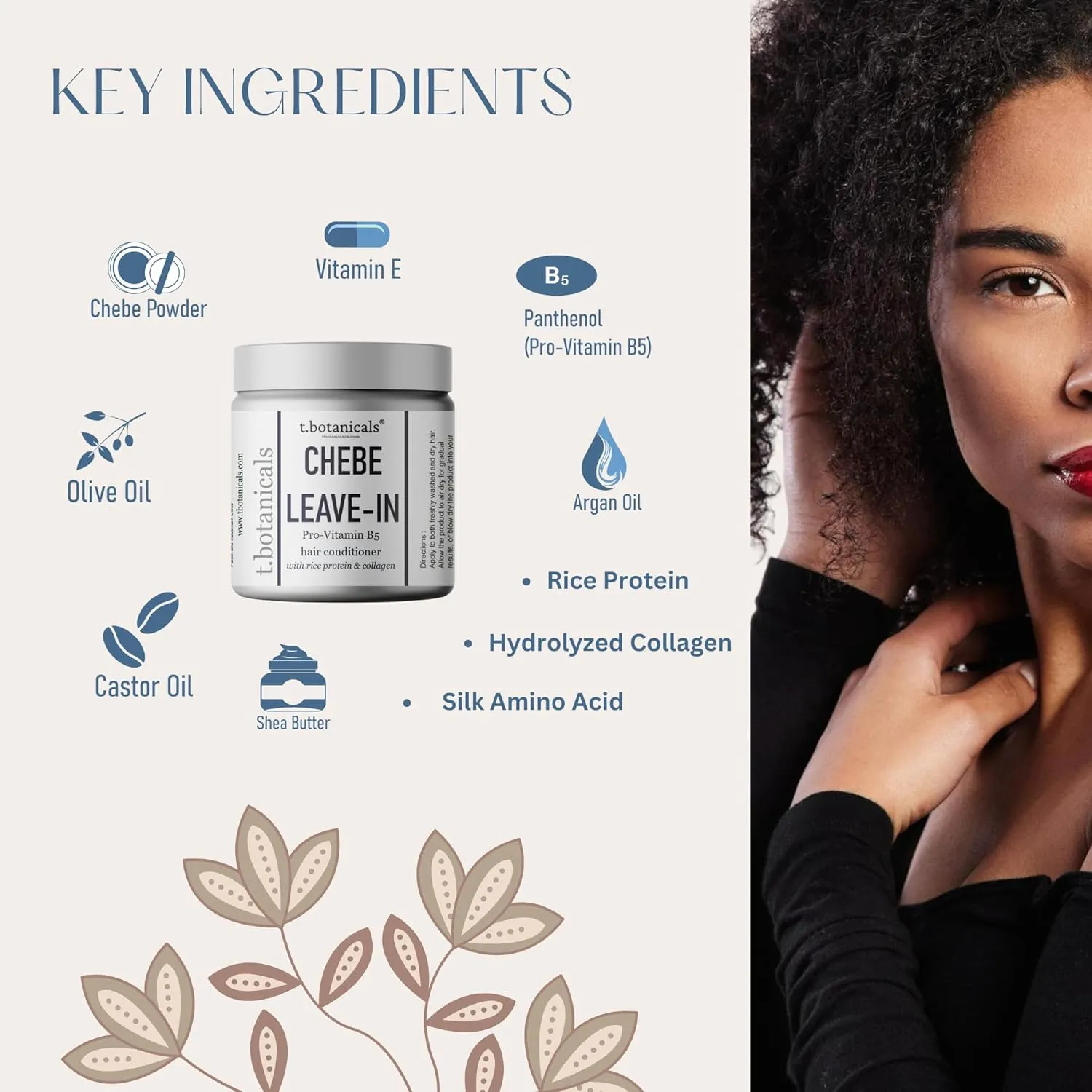 Chebe Leave-In Conditioner for Hair Growth With Provitamin B5, Thickening Strengthening Butter, Powder, Oil, Silk Amino Acids, Collagen (Citrus, 4 Ounce)