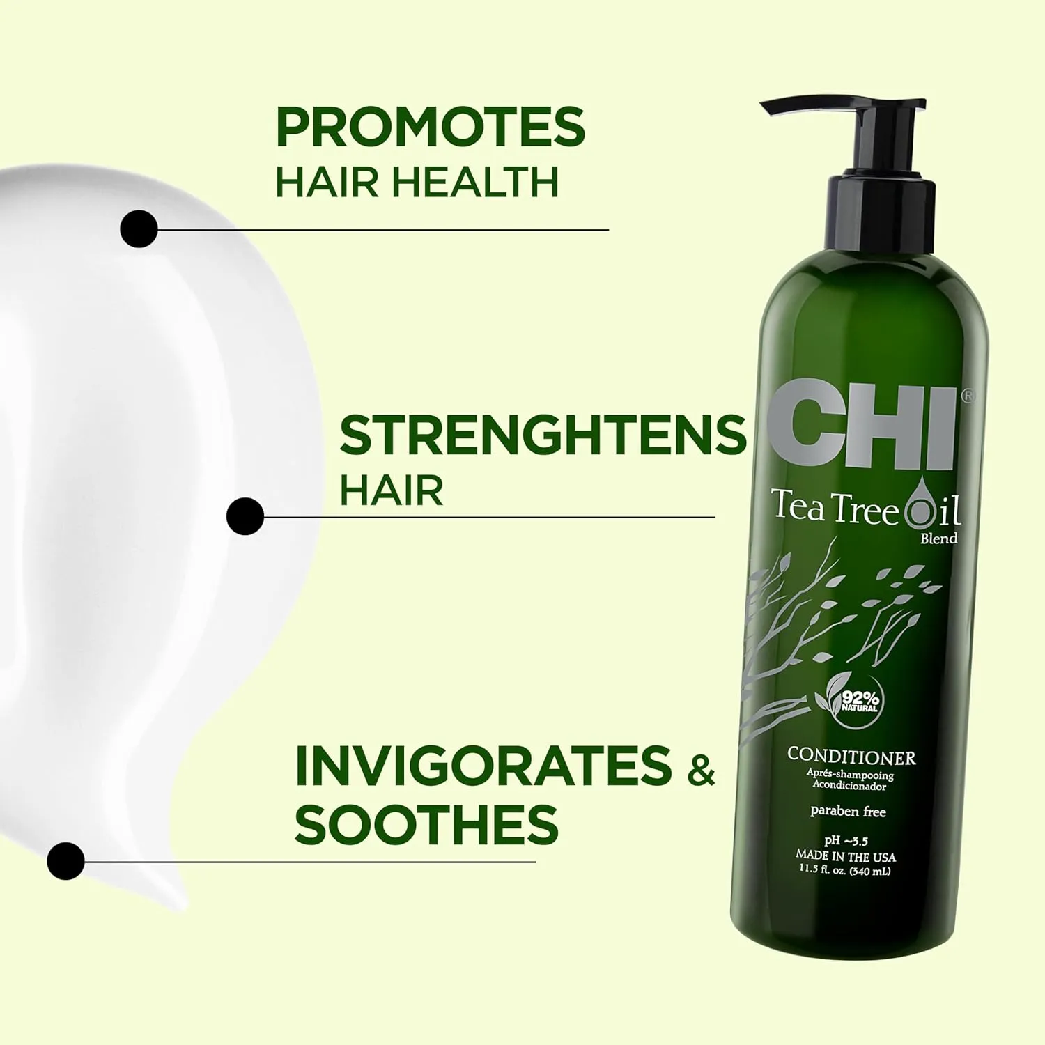 CHI Tea Tree Oil Conditioner, Refreshing, Lightweight Conditioner For Nourishing & Rejuvenating Hair, Sulfate, Paraben, & Cruelty-Free, 11.5 Oz