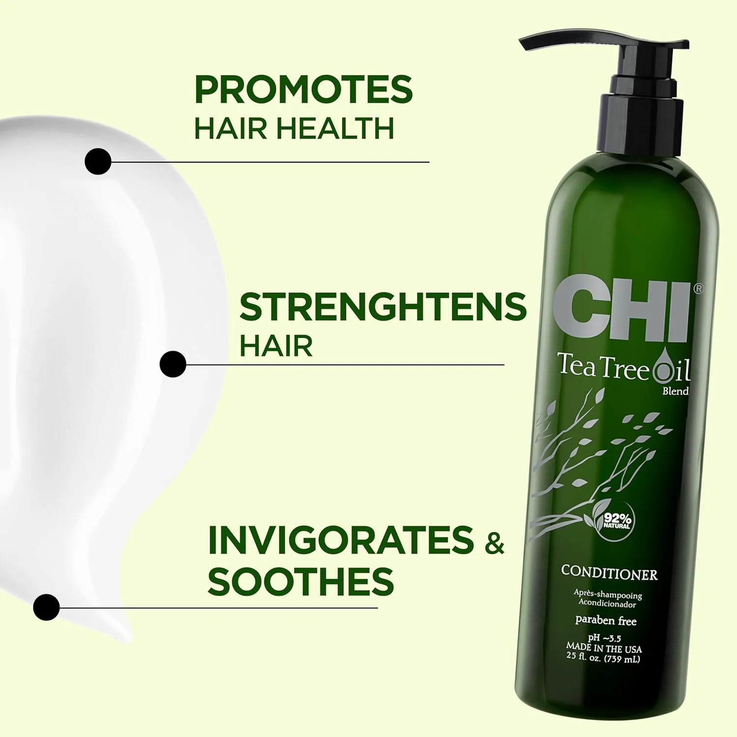 CHI Tea Tree Oil Conditioner, Strengthens Hair & Invigorates & Soothes Worn Out Locks, Sulfate, Paraben, & Cruelty-Free, 25 Oz