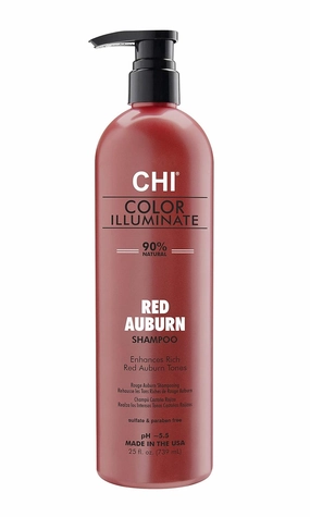 CHI Color Illuminate Shampoo, Provides Balanced Color Replenishment Between Salon Services, Sulfate, Paraben, & Cruelty-Free, Red Auburn, 25 Oz