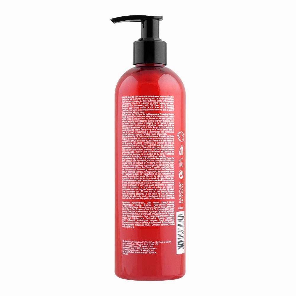 CHI Rosehip Oil Protecting Conditioner, Sulfate & Paraben Free, For Color-Treated Hair, 340ml