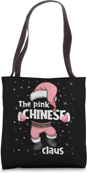 Chinese Pink Santa Claus Family Matching Christmas Pajama Tote Bag