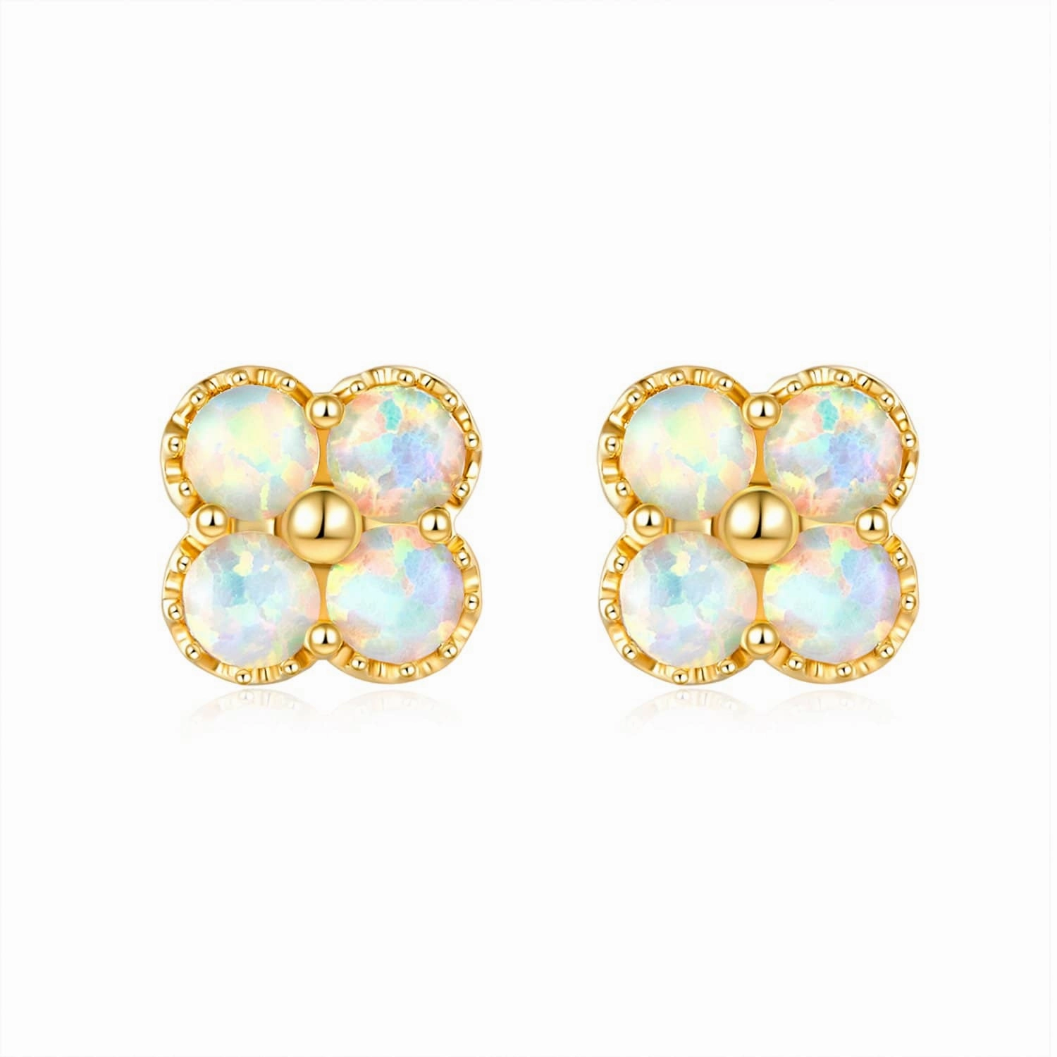 Chloe - 18K Opal Stud Earrings