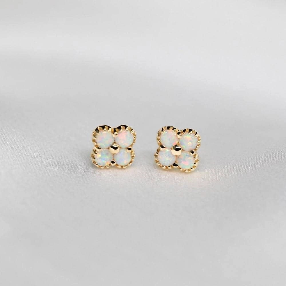 Chloe - 18K Opal Stud Earrings