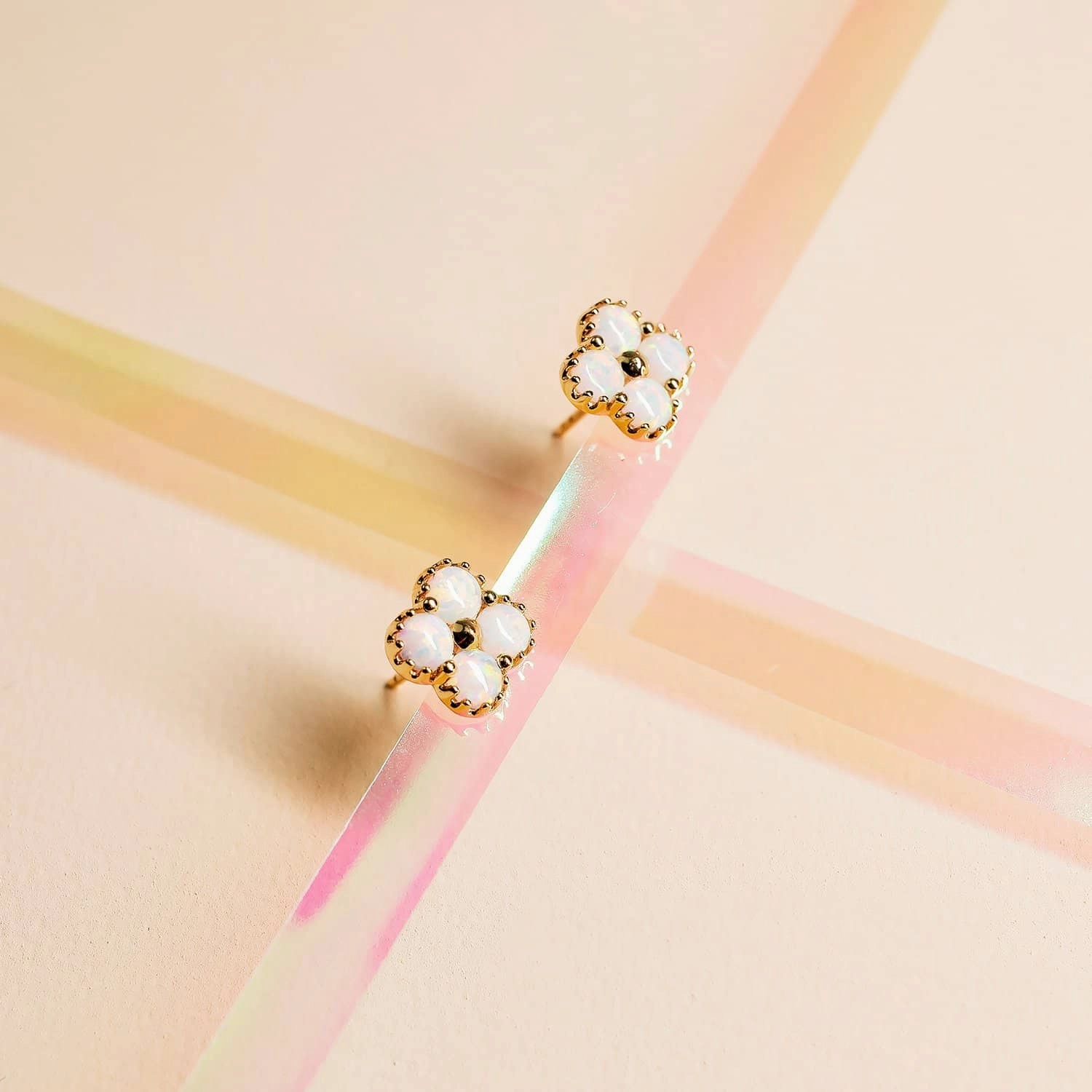 Chloe - 18K Opal Stud Earrings