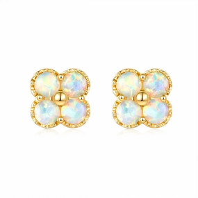 Chloe - 18K Opal Stud Earrings