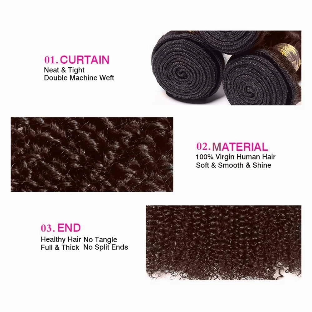 Chocolate Brown Human Hair Bundles 08 10 12 Inch Deep Wave Bundles Human Hair 12A Unprocessed Virgin Raw Quick Weave Hair for Black Women Chocolate Brown Color 4#