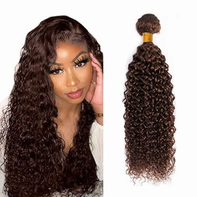 Chocolate Brown Human Hair Bundles 08 10 12 Inch Deep Wave Bundles Human Hair 12A Unprocessed Virgin Raw Quick Weave Hair for Black Women Chocolate Brown Color 4#