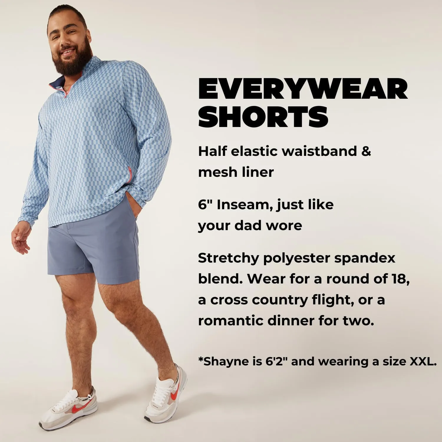 Chubbies Everywear Men’s Shorts – Mens Shorts Casual 6in Inseam, Elastic Waist, Water-Resistant, Zipper Pocket