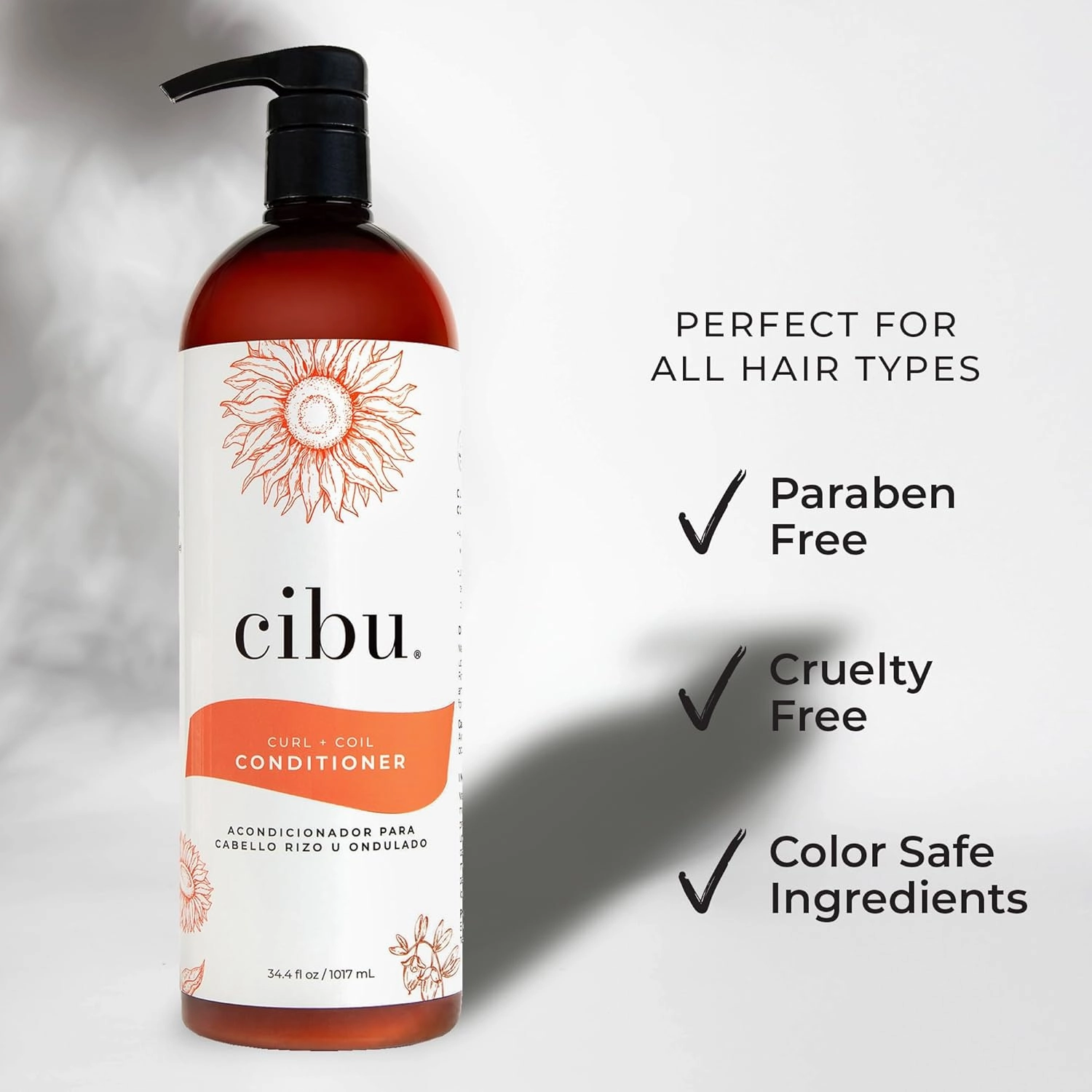 Cibu Curl   Coil Conditioner 30076 Cleanses, Hydrates, Nourishes, Revitalizes, Detangles & Preserves Natural Curl   Coil for Frizz-Free Manageable Hair | Sulfate-Free & Gentle for Daily Use 1 Liter