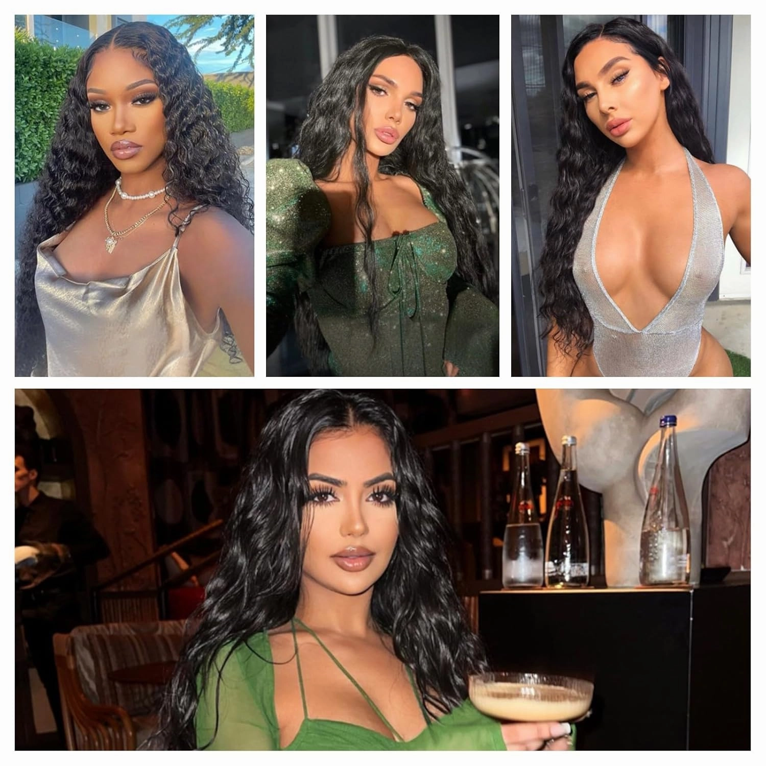 CINHOO Kinky Curly V Part Wigs for Black Women 22inch Upgrade U Part Wig Glueluss No Leave Out Wig Syntehtic Kinky Curly Half Wig Clip in V Shape Wigs for Women(1B#)